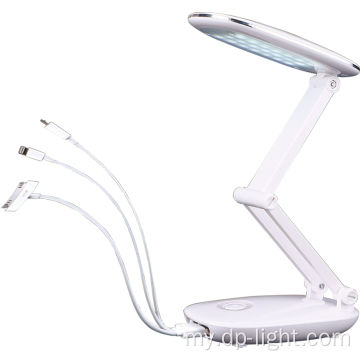 Dimmable ခေါက်ခြင်းစာဖတ်ခြင်းသည် Wireless Led Desk Lamp